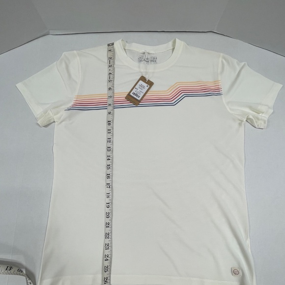 Marine Layer White Sunset Stripe Air Crew Graphic Tee - Size M - NEW With Tags. - Picture 6 of 15